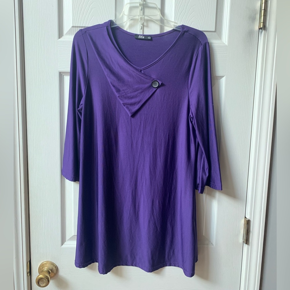 Lily purple tunic style top, perfect for Fall style
